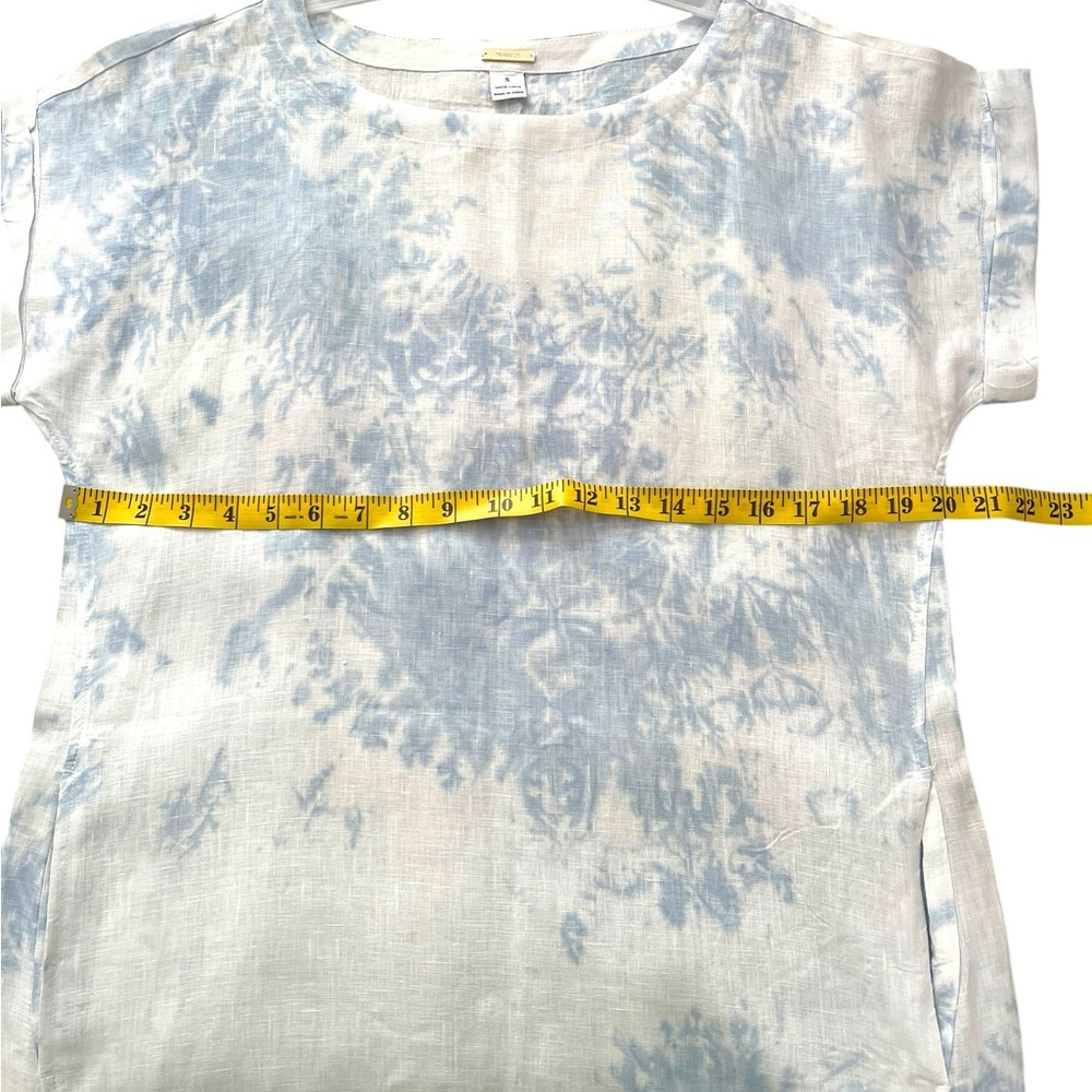 MAGASCHONI CLOUDY DAY TIE DYE 100%LINEN Blue White Dress Size S - Picture 8 of 10